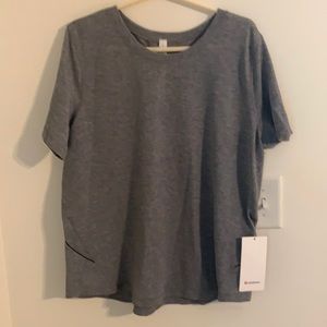Lululemon long distance short sleeve silver NWT